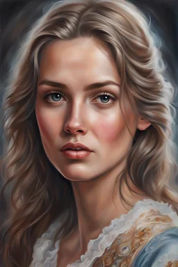 Portrait of a most beautiful young Russian girl, very beautiful detail hyperrealistic maximálist concept portrait art