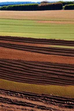 A side view of a ploughed land