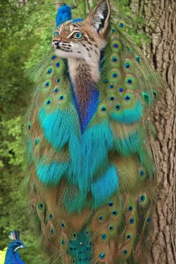 half lynx peacock furry girl