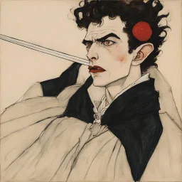 [scene in a village by Egon Schiele] The vampire lord's eyes flash with anger at your words, a low growl rumbling in his throat. He lunges forward, his movements blindingly fast, but you're ready. Your broadsword flashes out, the blessed blade leaving a trail of holy light in its wake.
