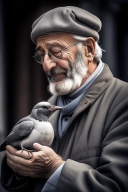 Picture of a man with a dove