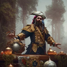 Pirate, 3D, Octane Render, high detailed, intricate details, perfect composition, beautiful detailed intricate insanely detailed octane render trending on artstation, 8 K artistic photography, photorealistic concept art, soft natural volumetric cinematic perfect light, chiaroscuro, award - winning photograph, masterpiece, raphael, caravaggio, greg rutkowski, beeple, beksinski, giger, perfect composition, beautiful detailed intricate insanely detailed octane render trendi