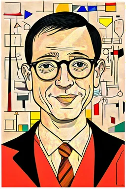 Wearing glasses that make everything look bleak; A mashup of the styles of Paul Klee and Philip Guston