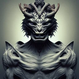 Demon holding two heads