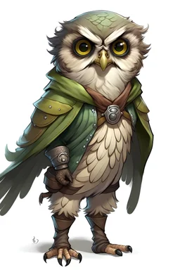 Northern Saw-whet Owlin Human Size, rogue, dnd character