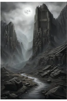 Barren realm of death, photorealistic