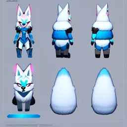  a fox fursona, well drawn, 8k, high quality, realistic, masterfully drawn, fur, furry, fursona reference sheet, in frame, full body portrait, anthropomorphic, screen for a face, cyberpunk, backlighting, soft coloring, pastel coloring