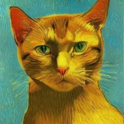 Portrait of a cat by Van Gogh