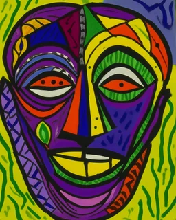 A purple Poison Bogsneak designed in African masks painted by Alexej von Jawlensky