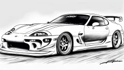 toyota supra drawing without color