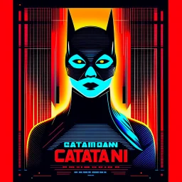 catman rebel retro futuristic cyberpunk poster