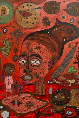 Rosewood Reverie: Dreams of deep, reddish-brown outsider art