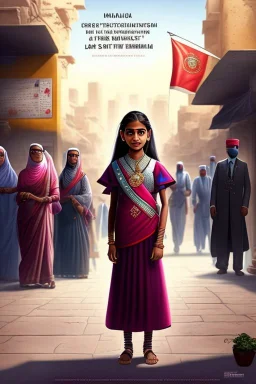 Opening shot: A noisy public place with a small and tense crowd gathered around Dr. Shumukh, a 10-year-old girl, a fierce and confident business leader Arabian style the award-winning commanding voice; Ladies and gentlemen, comrades and loyalists, thank you for being here today. We stand on the brink of change, about to regain what is right for us, (he lifts his fist) [cut shots from the crowd, capture their concentrated expressions and intense energy see the design etched on your faces.