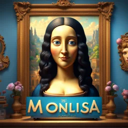 Create a Pixar-style 3D movie poster with the Monalisa, and with the title: "The Monalisa", ultra quality, hyper-detailed, maximalist, 8k