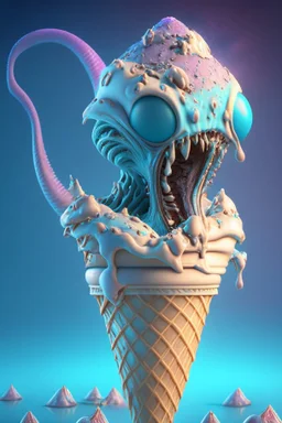 ice cream alien ,highly detailed, artstation, sharp focus,4k