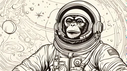 outline image of a monkey in space