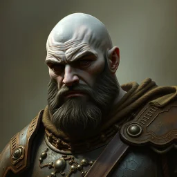 A young large bald noble goliath with grey ashen skin with a renaissance fantasy style