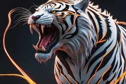 Venom beast in 8k anime cgi artstyle, white tiger them, warrior beast, neon effect, close picture, full body, apocalypse, intricate details, highly detailed, high details, detailed portrait, masterpiece,ultra detailed, ultra quality