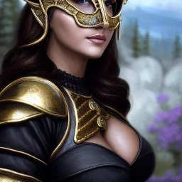 ultra detailed fullbody Portrait in oil on canvas of a beautiful busty woman with Skyrim dragon priest mask and armor,extremely detailed digital painting, extremely detailed face,crystal clear Big eyes, mystical colors ,perfectly centered image, perfect composition,rim light, beautiful lighting, 8k, stunning scene,extremely sharp detail, finely tuned detail, ultra high definition raytracing, in the style of robert e howard and pablo oliveira and Ken Kelley and Ohrai Noriyoshi and Simon Bisley