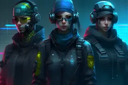 give me three generic cyber operators in the style of cyber punk