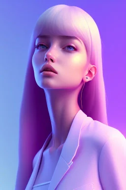 isometric clean art of cute girl, soft lighting, soft pastel gradients, high definition, 3d icon clay render, blender 3d