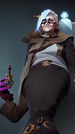 An old woman with white hair and an eye patch