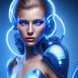 cyberblue, head, women, portrai, tron