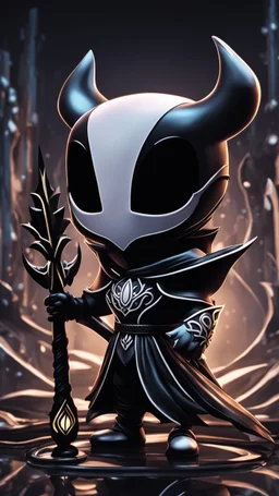 Chibi Hollow knight venom in 8k solo leveling shadow artstyle, in the style of fairy academia, hollow knight them, mask, close picture, neon lights, intricate details, highly detailed, high details, detailed portrait, masterpiece,ultra detailed, ultra quality