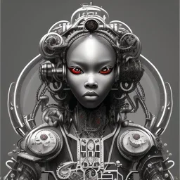 Biomechanical steampunk afro samurai