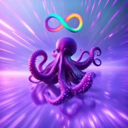 infinity symbol ∞ with vibrant powerful octopus jumping out of the water, striking, neon, chiaroscuro, dramatic, captivating, powerful, fantasy, beautiful, octane render, 16k post-production, artstation: award-winning: atmospheric: commanding: fantastical: clarity: ultra quality: striking: brilliance: stunning colors: amazing depth; lens: f/11, 35mm