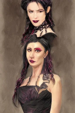 Portrait lady, full body shot, full-color medium shot, WitchyAcademia