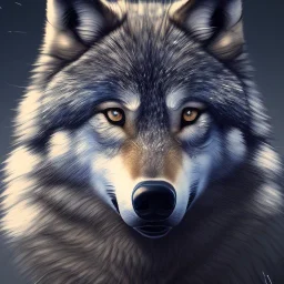 wolf, blue, masterpiece, expert, 8K, hyperrealism, sharp focus, cinematic lighting