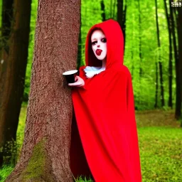 flirty red riding hood hungrily slurping on my nob