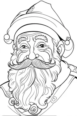 coloring page for kids, santa cluas light, cartoon style, thick outline, low details, no shading, no color