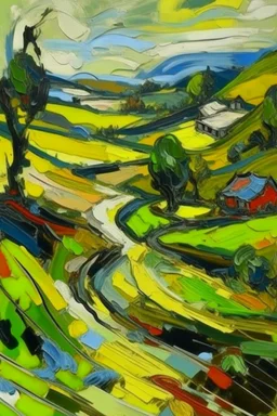 Landscape in the style of frank auerbach