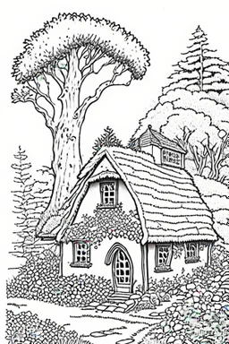 Cottage coloring page