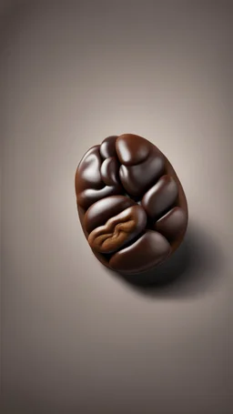 Only one Coffee bean Without background Realistic 3d