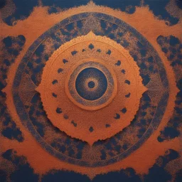 Hyper Realistic Sufi Whirling with golden & Maroon painted cloth Islamic Sufi Rustic Grungy orange Islamic pattern & navy-blue fog