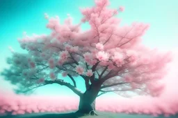 sakura tree meadown psyhology light freedom flowers pastel colors