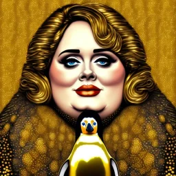 goldene Adele penguin painting style of Klimt