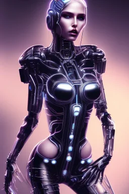 cyberpunk, black latex body, women, body portrai, big boobs, highlight eyes perfect, skin, tron, cyborg, perfekt sexy, real, dream, hr giger