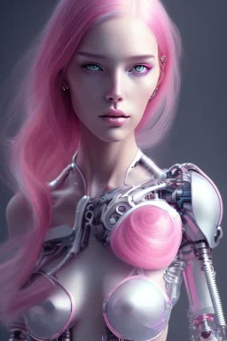 cyborg, pink hair,seven , perfekt, real, dream