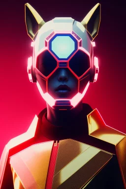 MCU Portrait, Front image. cyberpunk Asian sweet woman, pink short hair. Ceramic rabbit mask. latex suit. Red, black, gold, color. Punk style, minimal details. highly detailed, concept art, smooth, unreal engine 5, god rays, ray tracing, RTX, lumen lighting, ultra detail, volumetric lighting, 3d, finely drawn, high definition, high resolution.