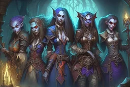 This gang of necromancers and their minions who enchant the toys sold by the Puppet Master. They are led by a powerful trio of sisters who are powerful female elven warlocks devoted to vile liches, imprisoned away during the God Seal