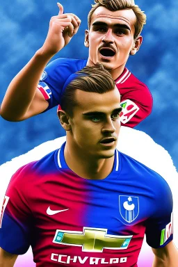 Antoine Griezmann French football player ,cartoon 2d