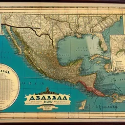 Vintage map of alaska