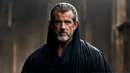 Mel Gibson as black robed monk