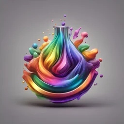 Logo for a flavorings factory in 3D and 8K resolution In velvety rainbow colours transparent background