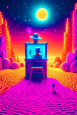 beeple THE ONLY LIMIT IS YOUR IMAGINATION in the sandbox with bucket and spade and bitcoins