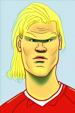 Erling Haaland Norwegian football player . cartoon 2d